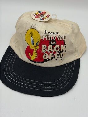 Looney Tunes Tweety White & Black Baseball Cap Vintage